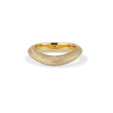 Curved Poesy Knife Edge Pave Diamond Band