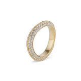 Curved Poesy Knife Edge Pave Diamond Band