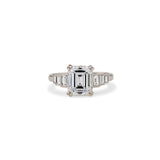 Deco Emerald Cut Diamond Ring