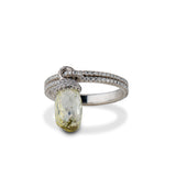 3.93 Briolette Diamond Drop Ring