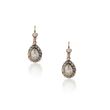 Antique Pear Cut Diamond Earrings