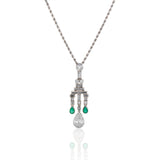 Art Deco Diamonds and Emerald Necklace