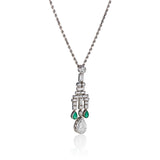Art Deco Diamonds and Emerald Necklace