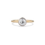 1.09 Carat Old European Cut Diamond Two Tone Engagement Ring