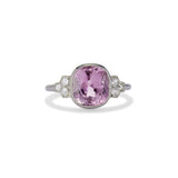 2.50 Carat Pink Sapphire and Old Mine Cut Diamond Ring