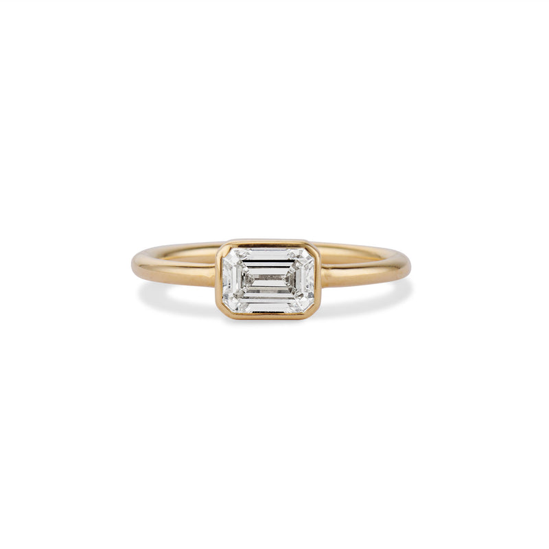 1.05 Carat Estate Emerald Cut Diamond Engagement Ring