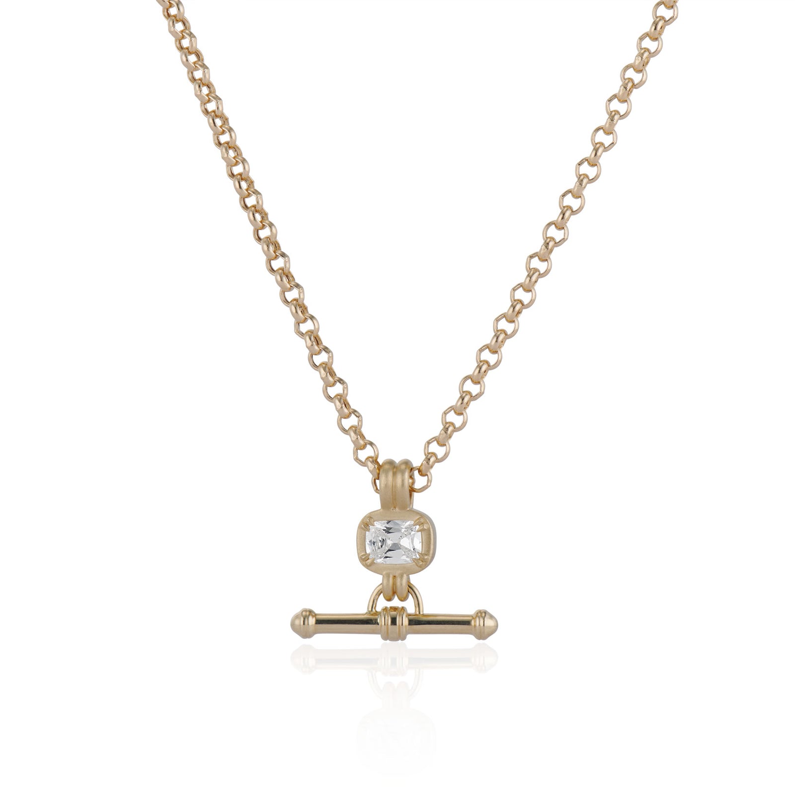 Petite Old Mine Cut Diamond Lilah T-Bar Pendant – Ashley Zhang Jewelry