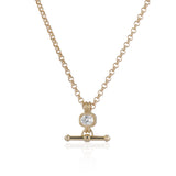 Petite Old Mine Cut Diamond Lilah T-Bar Pendant