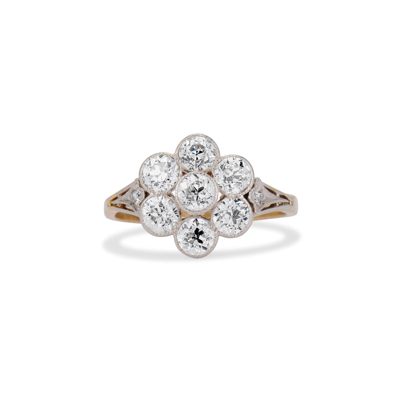 Edwardian Floral Bezel Diamond Ring