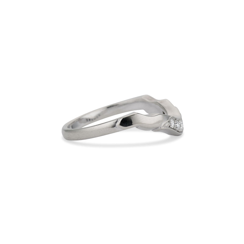 White Gold and Diamond Curved Band