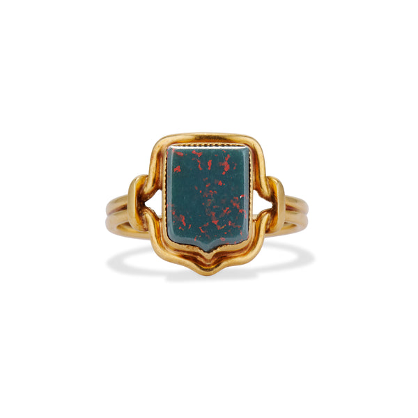 Bloodstone Shield Ring