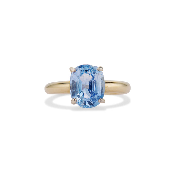Light Blue Oval Sapphire Ring