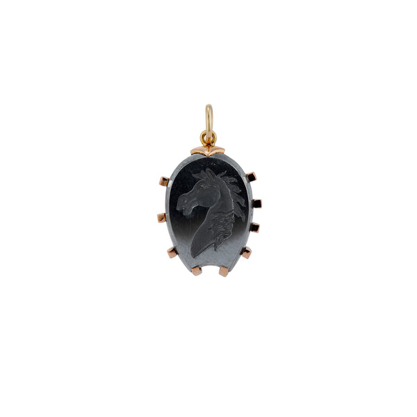 Petite Victorian Horse Head Intaglio Pendant