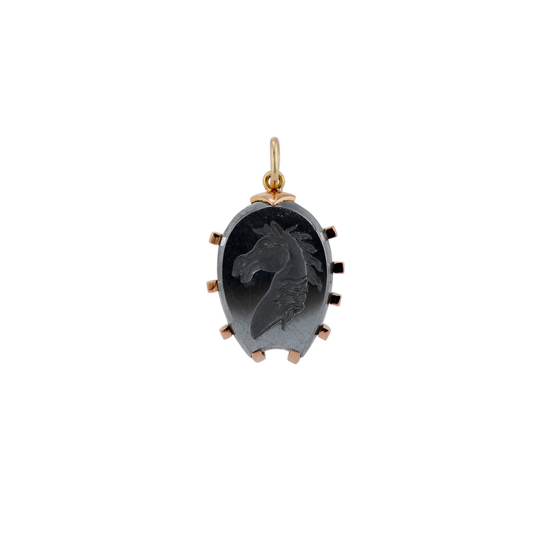 Petite Victorian Horse Head Intaglio Pendant