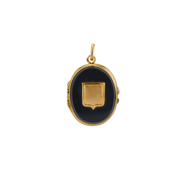 Victorian Oval Black Onyx Locket