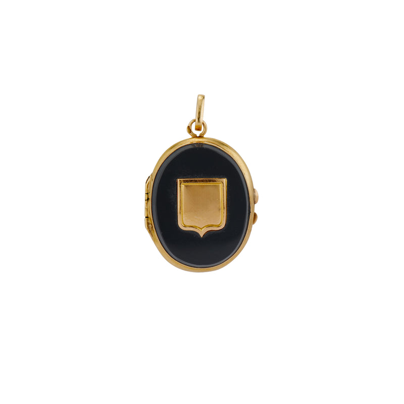 Victorian Oval Black Onyx Locket