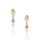 Petite Opal and Diamond Buttercup Earrings