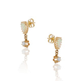 Petite Opal and Diamond Buttercup Earrings