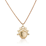 Engraved Gold Swivel Locket and Chain