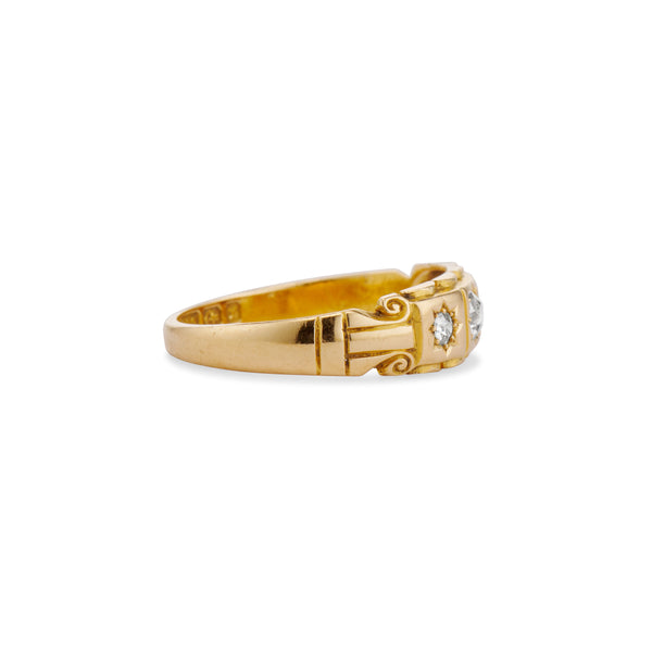 1897 Graduated Old Mine Diamond Cutout Band