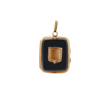 Late Victorian Black Onyx and Gold Rectangle Shield Locket
