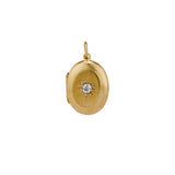 Victorian Old Mine Cut Diamond Oval Starburst Locket