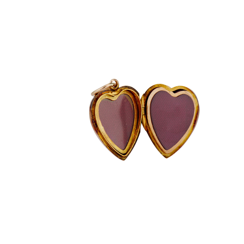 1900 Late Victorian Ruby and Diamond Heart Shaped Locket