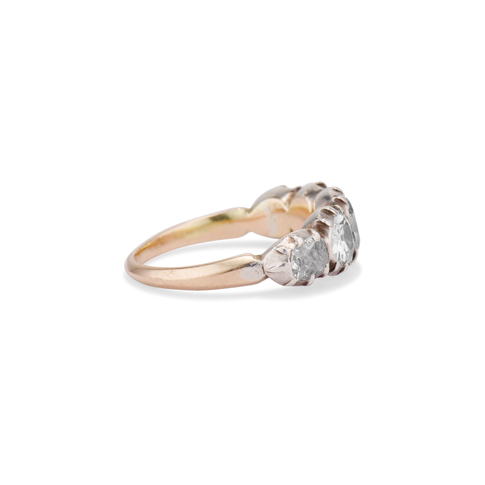 Georgian Silver Collet Set Five Old Mine Cut Diamond Ring – Ashley