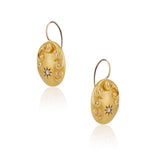 Victorian Gold Repoussé Earrings with Starburst Diamond
