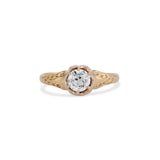 0.66 Carat Old European Cut Carved Belcher Ring