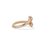 Ruby and Opal Double Snake Ring