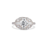 1.51 Carat Asscher Art Deco Ring