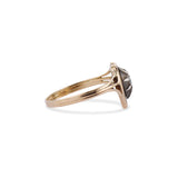 Silver and 14K Diamond Star Heart Ring