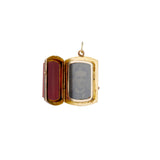Antique 14k Gold Double-Sided Sardonyx & Black Onyx Locket