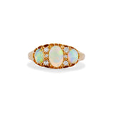 1902 Opal and Diamond Half Hoop Ring