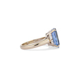 5.85 Carat Sapphire and Diamond Mid Century Ring