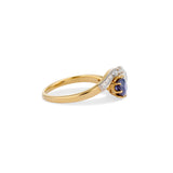 Edwardian Sapphire and Old Mine Cut Diamond Toi et Moi Ring