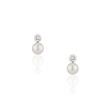 Edwardian Old European Cut Diamond and Natural Pearl Earrings