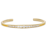 Graduated Old Mine Cut Diamond Channel Cuff