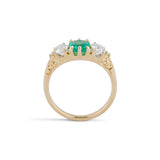 Eliette Emerald and Old European Cut Half Hoop