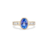 Tanzanite and Princess cut diamond ring