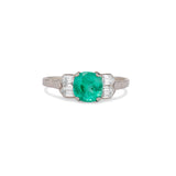 Art Deco Emerald And Diamond Ring
