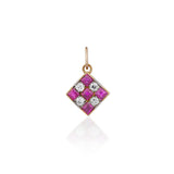 Art Deco Ruby and Diamond Checker Charm