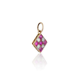 Art Deco Ruby and Diamond Checker Charm