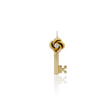 Victorian Old Mine Cut Diamond Love Knot Key Charm