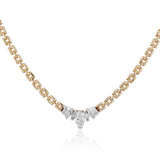 Estate Marquise & Tapered Baguette Diamond Necklace