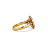 1866 Old Mine Cut Diamond Navette Ring