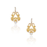 Late Victorian Gold & Diamond Aesthetic Movement Earrings