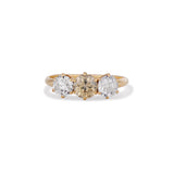 Champagne Old European Cut Three Diamond Ring