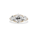 2.09 Carat Antique Style Oval Diamond Eliette Half Hoop